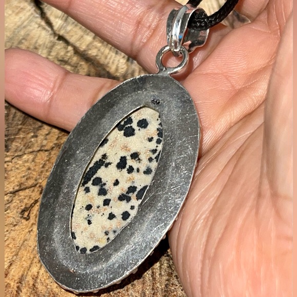 Speckled Dalmation Stone Pendant 2 1/2” - Picture 12 of 13